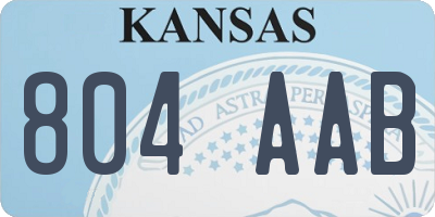 KS license plate 804AAB