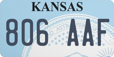 KS license plate 806AAF