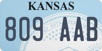 KS license plate 809AAB