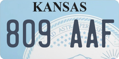 KS license plate 809AAF