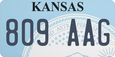 KS license plate 809AAG