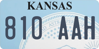 KS license plate 810AAH