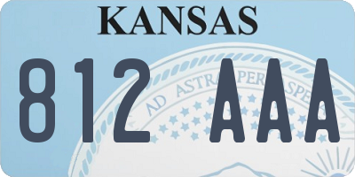 KS license plate 812AAA