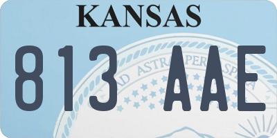 KS license plate 813AAE