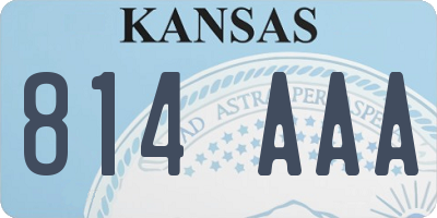 KS license plate 814AAA