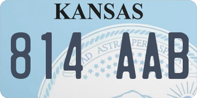 KS license plate 814AAB