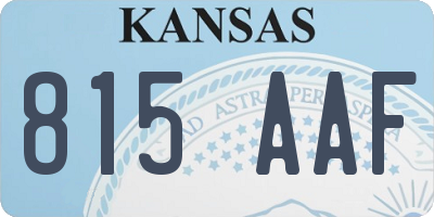 KS license plate 815AAF