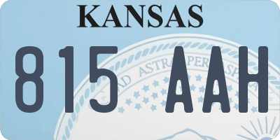 KS license plate 815AAH