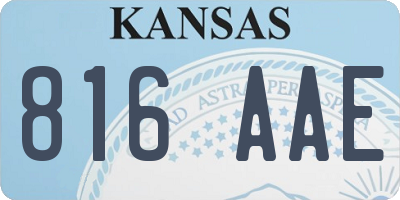 KS license plate 816AAE