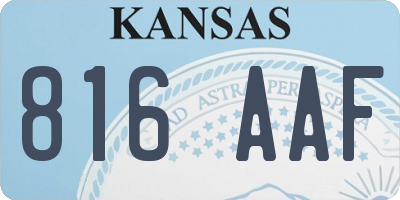 KS license plate 816AAF