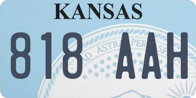 KS license plate 818AAH