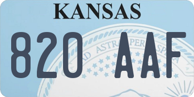 KS license plate 820AAF