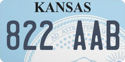 KS license plate 822AAB