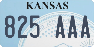 KS license plate 825AAA