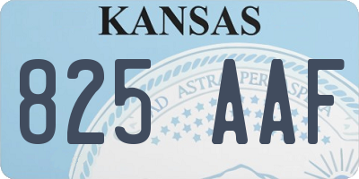 KS license plate 825AAF