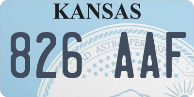 KS license plate 826AAF