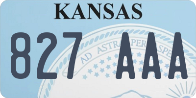 KS license plate 827AAA