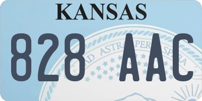 KS license plate 828AAC
