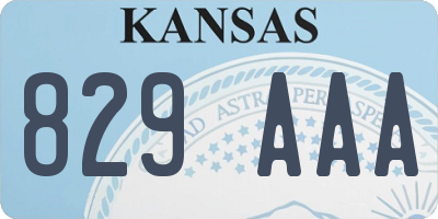 KS license plate 829AAA