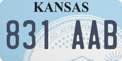 KS license plate 831AAB