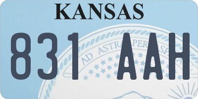KS license plate 831AAH