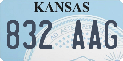 KS license plate 832AAG