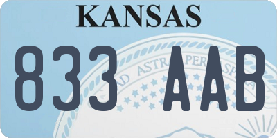 KS license plate 833AAB