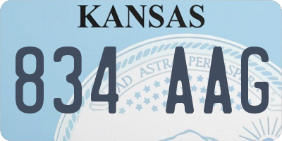 KS license plate 834AAG