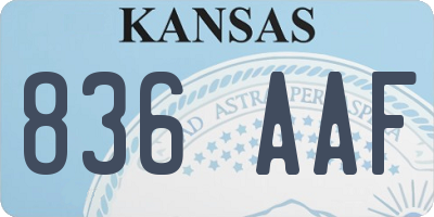 KS license plate 836AAF