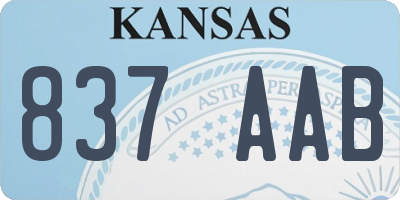 KS license plate 837AAB