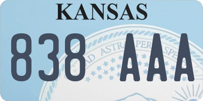 KS license plate 838AAA