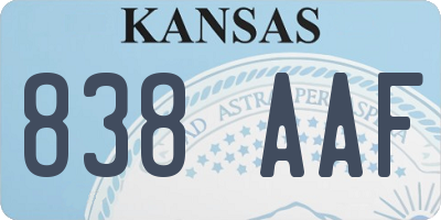 KS license plate 838AAF