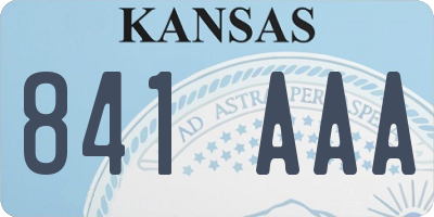 KS license plate 841AAA
