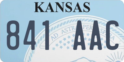 KS license plate 841AAC