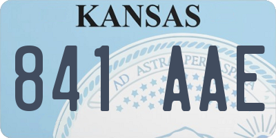 KS license plate 841AAE