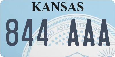 KS license plate 844AAA
