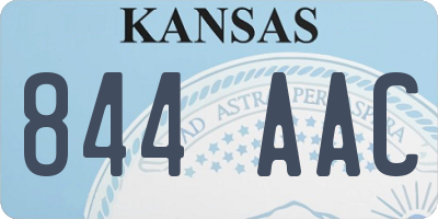 KS license plate 844AAC