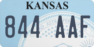 KS license plate 844AAF