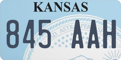 KS license plate 845AAH