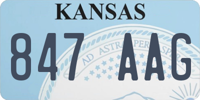 KS license plate 847AAG