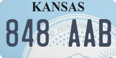 KS license plate 848AAB