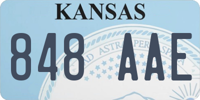 KS license plate 848AAE