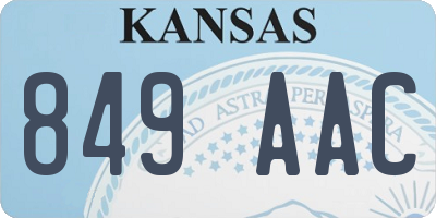 KS license plate 849AAC