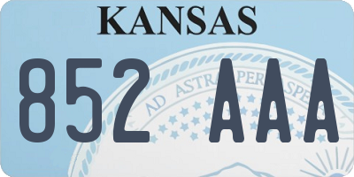 KS license plate 852AAA