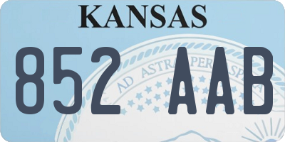 KS license plate 852AAB