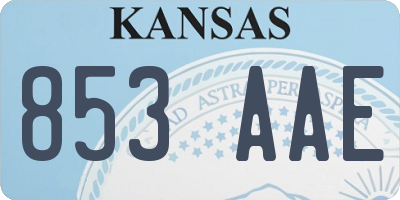 KS license plate 853AAE