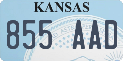 KS license plate 855AAD