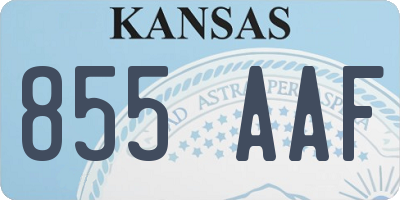 KS license plate 855AAF