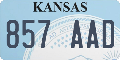 KS license plate 857AAD