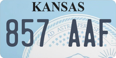 KS license plate 857AAF